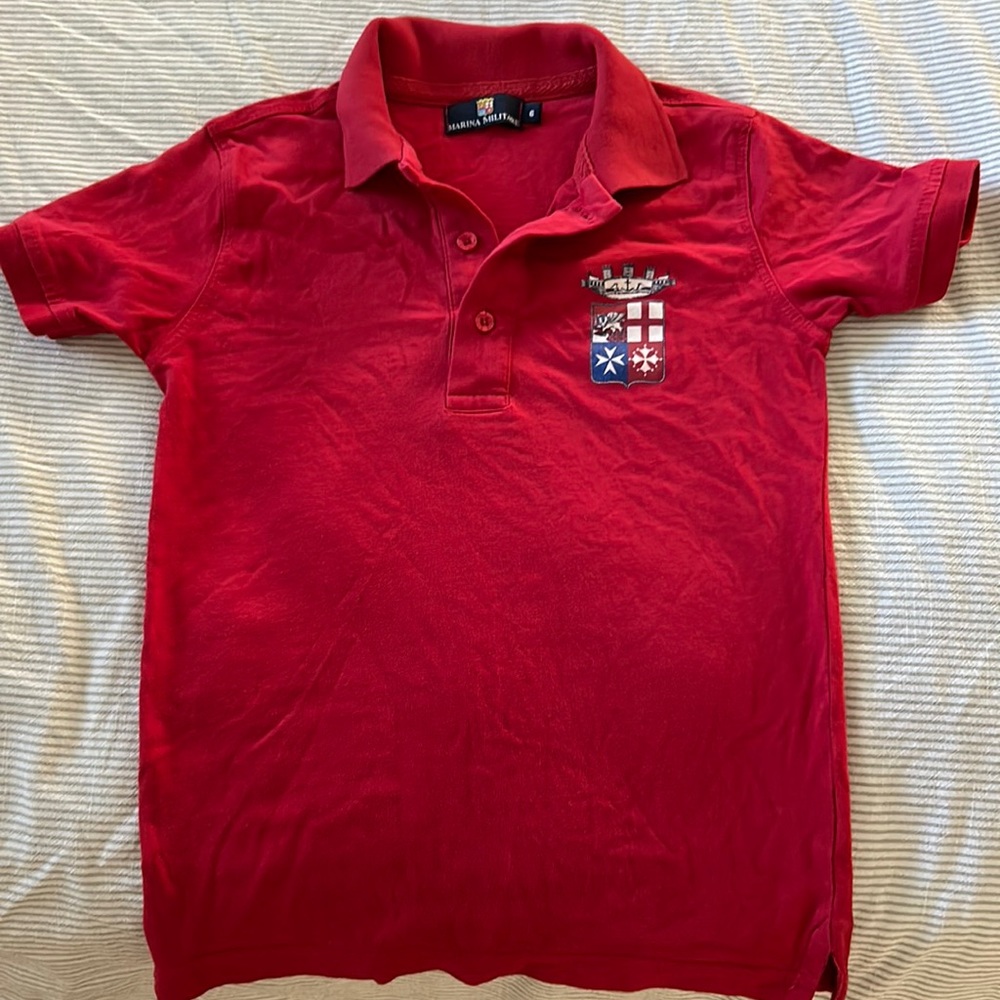 Boys polo shirt in red size 6